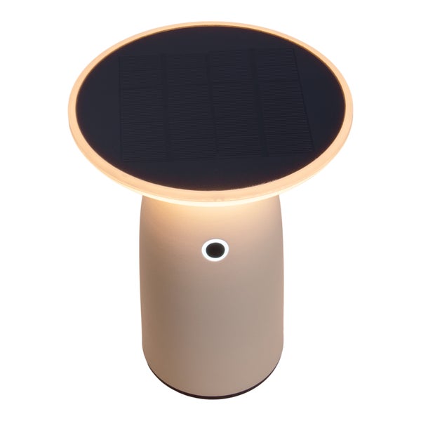 LED Solarleuchte Ada weiß für Außen LED Tischlampe aus Metall und Kunststoff, mit fest verbauten LEDs, Solarlampe 22,5 x 16 cm