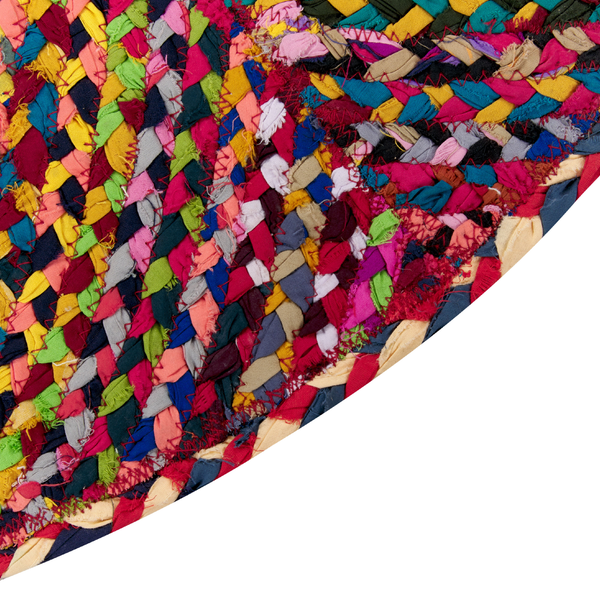 Teppich LADIK Bunt ø 140 cm Baumwolle