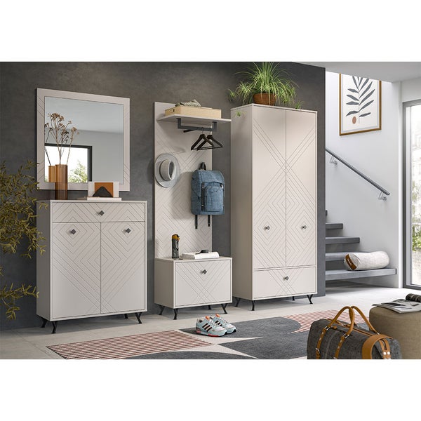Notes Spiegel matt beige, Spiegel. 80 X 2 X 80 cm