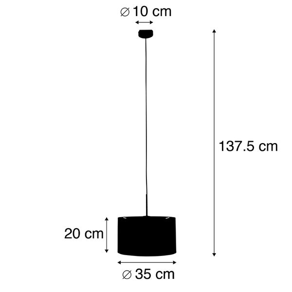 Moderne Hängelampe schwarz mit Schatten Zebra 35 cm - Combi