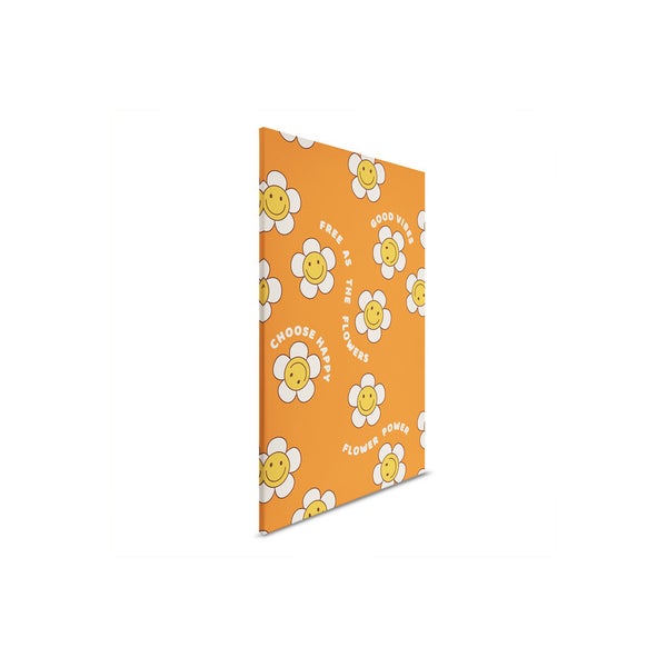 Leinwand mit Blumenmuster und positiven Botschaften