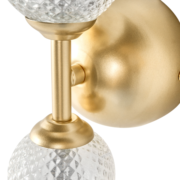 Wandleuchte mit zwei Kristallglasschirmen