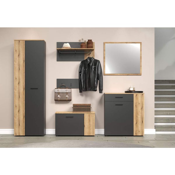 Esteban Wandgarderobe grau. 80 X 2 X 20 cm