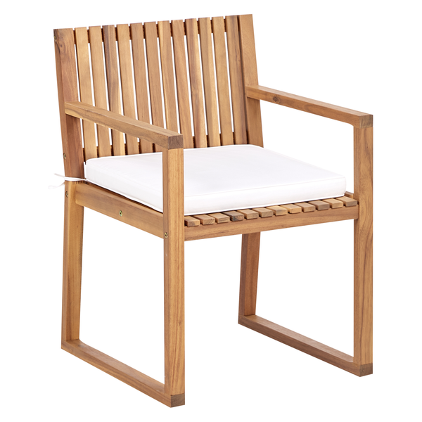Gartenmöbel Set 8-Sitzer SASSARI II inkl. Kissen zertifiziertes Akazienholz Cremeweiß