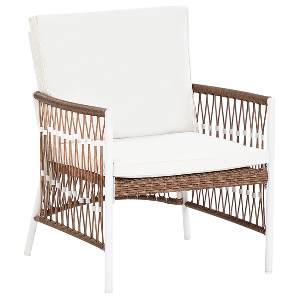 Bistro Set inkl. Kissen LEVICO Metall Weiß