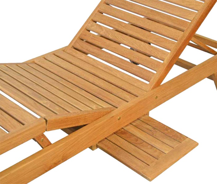 Teak Gartenliege modern wetterfest mit Rollen premium