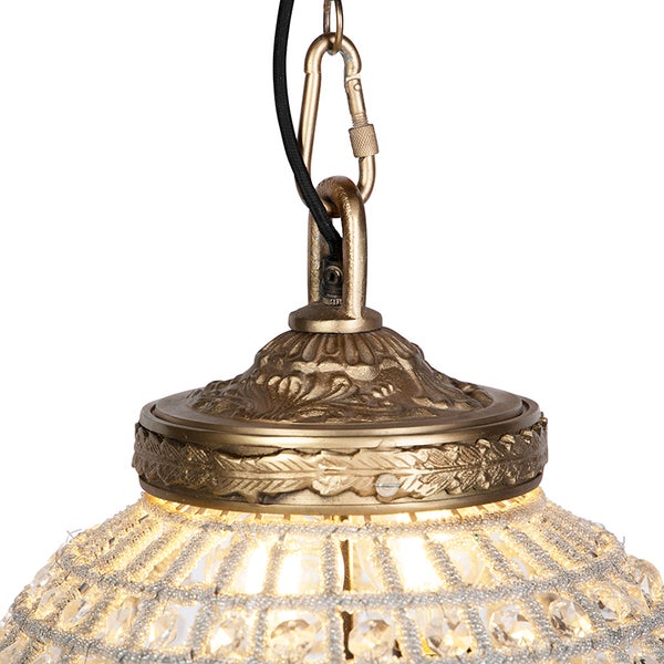 Art Deco Hängelampenkristall mit Gold 35 cm - Kasbah