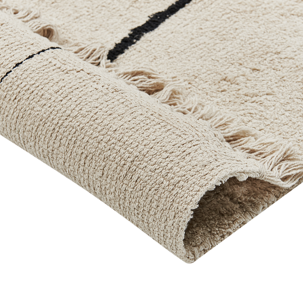 Teppich NURU Hellbeige 140 x 200 cm Baumwolle