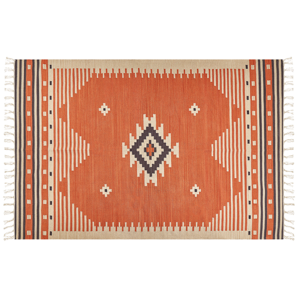 Teppich GAVAR Orange 200 x 300 cm Baumwolle Kelim