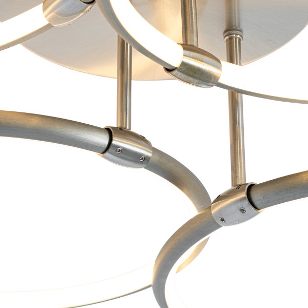 Design Deckenleuchte Stahl inkl. LED 3-stufig dimmbar 4-flammig - Joaniqa