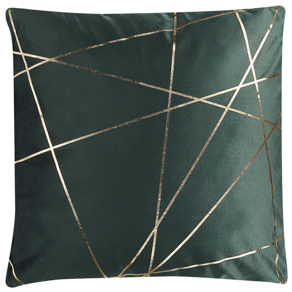 Dekokissen 2er Set PINUS Samtstoff 45 x 45 cm Dunkelgrün Geometrisches Muster
