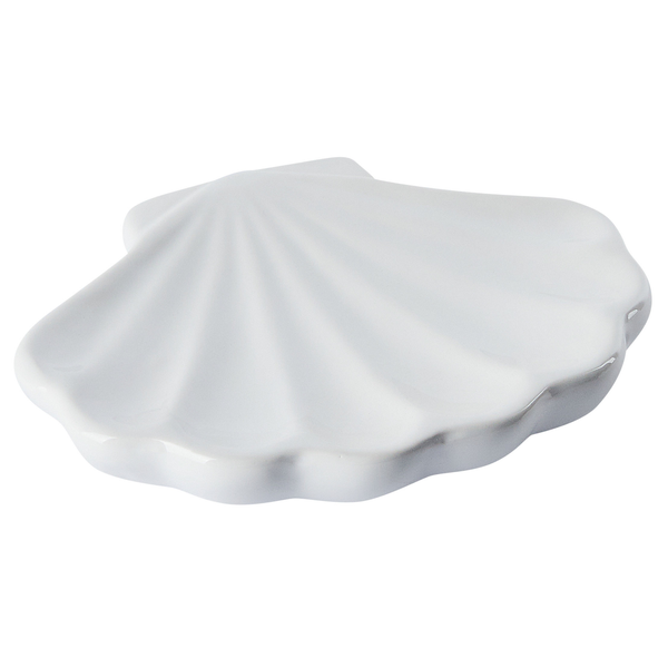 Badaccessoires Set 3-teilig SHELL Keramik Weiß