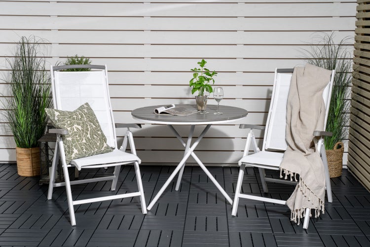Albany Gartenstuhl 5 Pos. einstellbar weiß. 2er Set