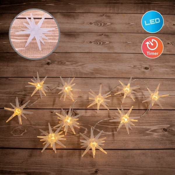 Lichterkette mit LED und Timerfunktion in Sternform