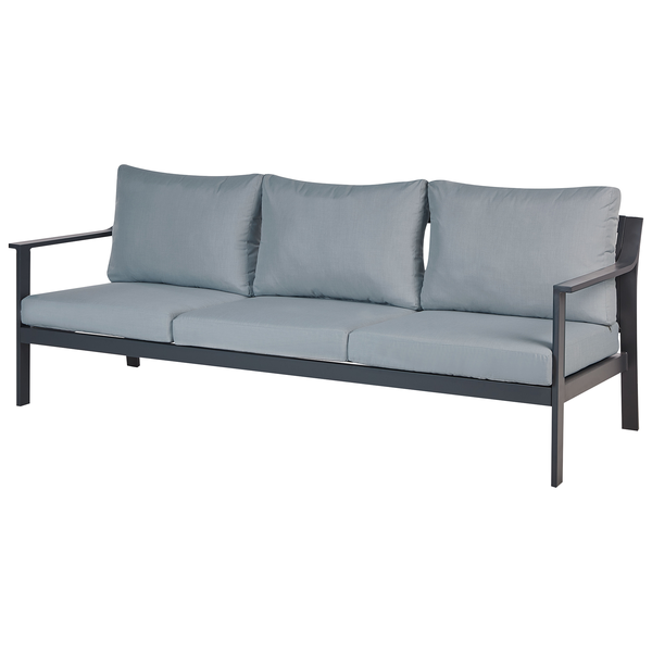 Gartensofa mit drei Sitzen und Kissen