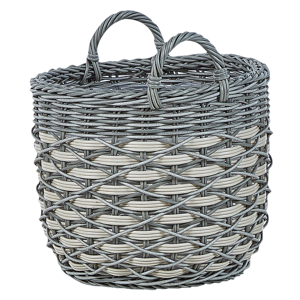 Set mit 3 Blumentöpfen GEFIRA Polyrattan 31/39/49 cm Grau