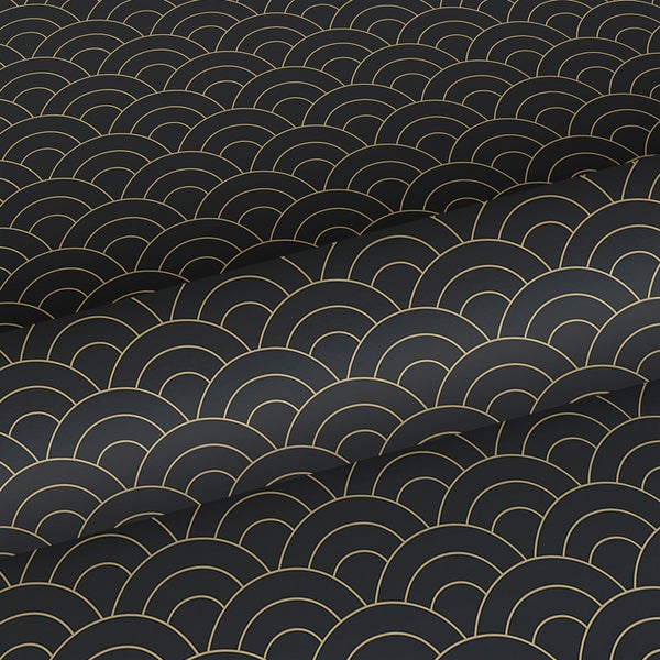Sanders und Sanders Tapete Art Decó Muster Schwarz und Gold - 53 cm x 10 m - 640364