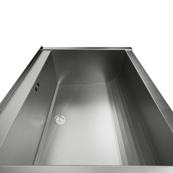 Spülbecken aus Edelstahl mit Ablaufgarnitur