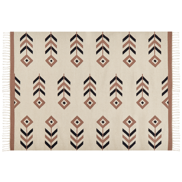 Teppich NIAVAN Beige 200 x 300 cm Baumwolle Kelim