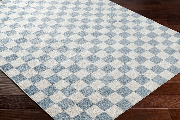 Skandinavischer Teppich mit Karomuster Maschinenwaschbar Blau 200x275 cm CHELSEA