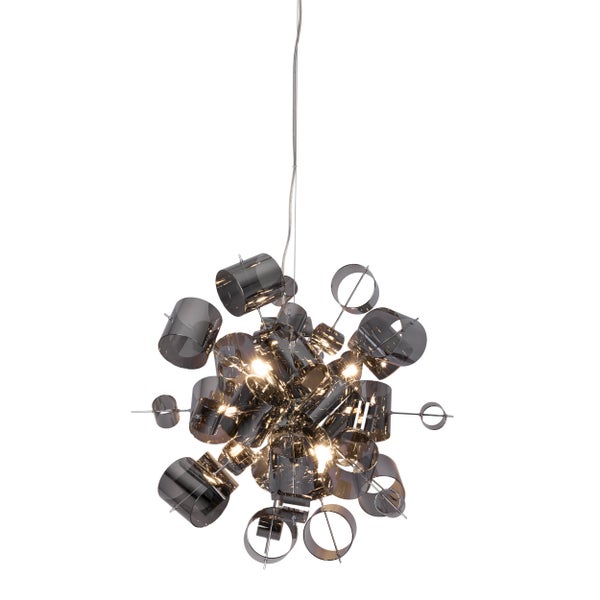 Moderne Pendelleuchte mit zylindrischen Lampenschirmen