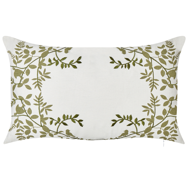 Dekokissen 2er Set ZALEYA Baumwolle 30 x 50 cm Weiß Blumenmuster