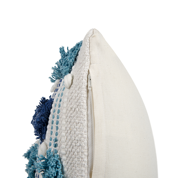 Dekokissen DATURA Baumwolle 45 x 45 cm Blau Geometrisches Muster