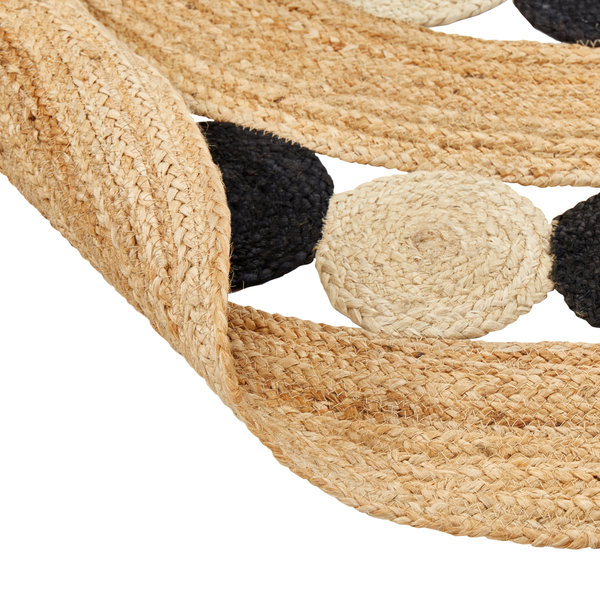 Teppich HOVIT Schwarz ø 140 cm Jute