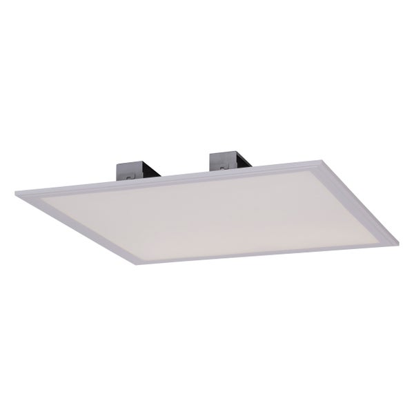 LED Aufbaupanel SORRISO, Aufbauleuchte aus Metall und Kunststoff in Weiß mit fest verbauten LEDs, 45x45cm groß für Innenräume