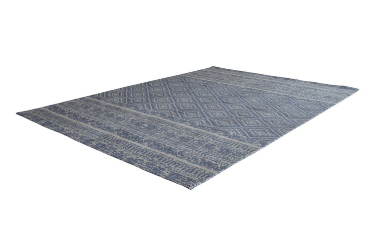 Flachflor Teppich Coralie Hellblau Vintage 80 x 150 cm