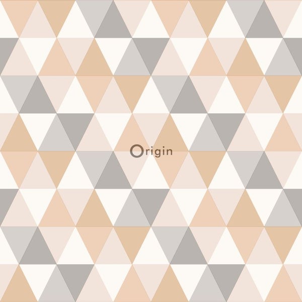 Origin Wallcoverings Tapete grafische Dreiecke Beige - 53 cm x 10.05 m - 347223