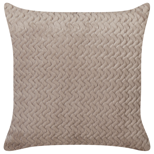 Dekokissen 2er Set SURMI Webpelz 45 x 45 cm Hellbraun Ohne Muster