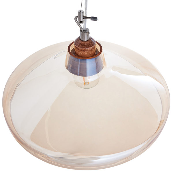 Hängelampe mit Glasschirm