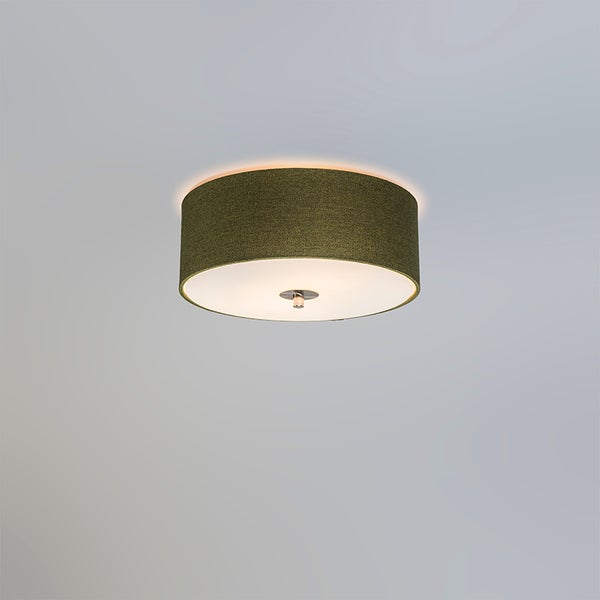 Ländliche Deckenleuchte grün 30 cm - Drum Jute