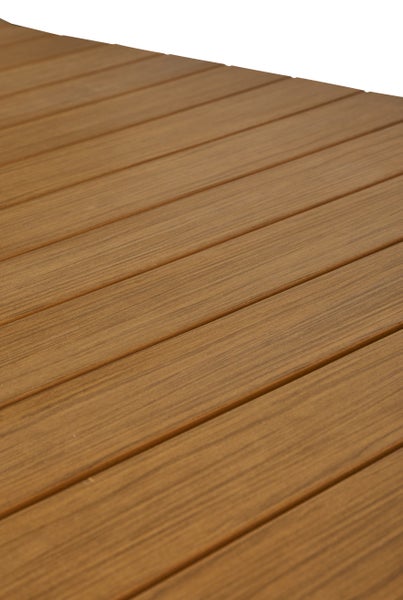Joan Gartentisch 205-275 x 100 cm, mit Auszug inkl. 1 Platte, schwarz und teak Dekor. 275 X 100 X 76 cm