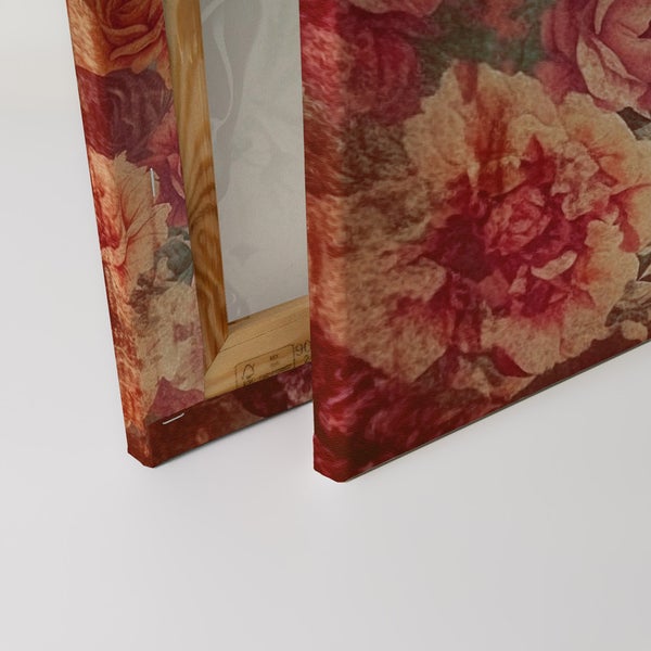 Nahaufnahme einer Leinwand mit Blumenmuster