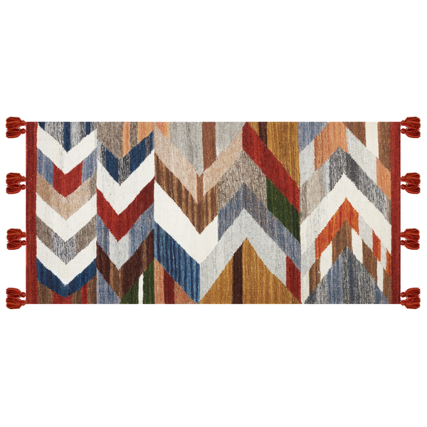Teppich KANAKERAVAN Bunt 80 x 150 cm Wolle Kelim
