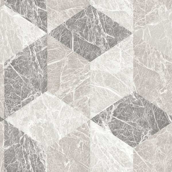 Origin Wallcoverings Tapete 3D Marmor Motiv Beige und Taupe - 53 cm x 10.05 m - 347317