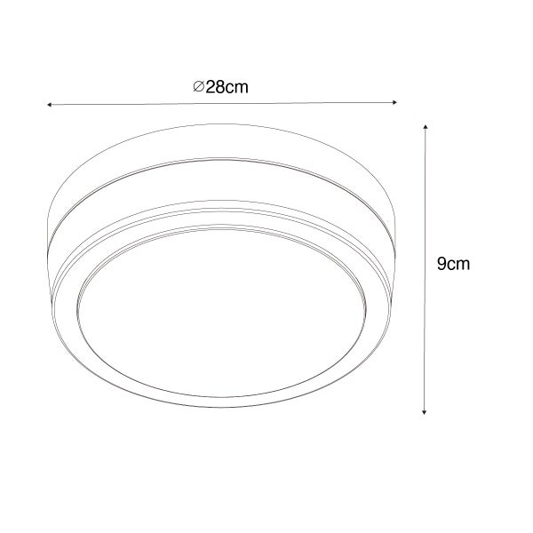 Moderne Außendeckenleuchte schwarz 28 cm IP44 - Flavi
