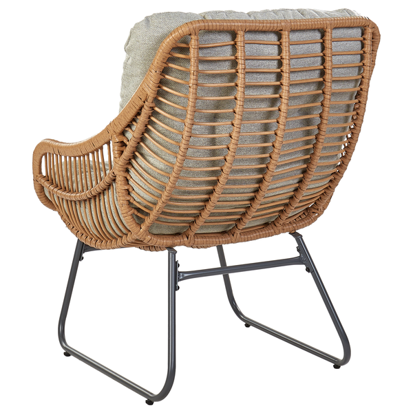 Gartenstuhl MESTRE mit Fußstütze Polyrattan Naturfarben