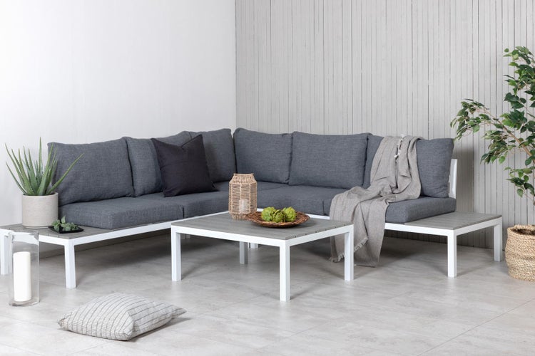 Odense Loungeset 2 Teile grau,weiß. 1 X 1 X 1 cm