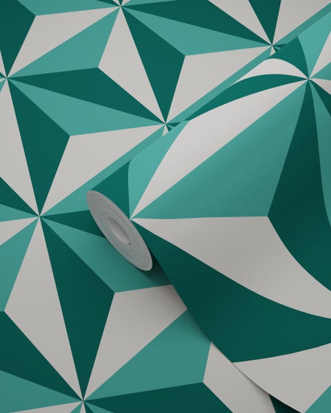 Origin Wallcoverings Tapete 3D-Muster Smaragdgrün - 53 cm x 10.05 m - 347448