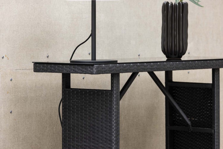 Padova Gartentisch Beistelltisch 40x120cm schwarz. 40 X 120 X 74 cm