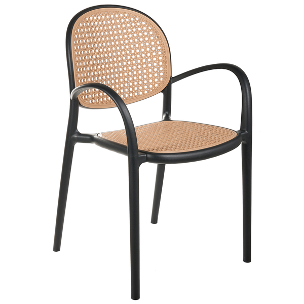 Gartenstuhl 2er Set POVOLETTO Kunststoff Schwarz
