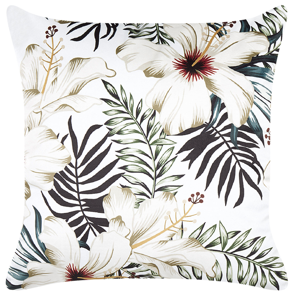 Dekokissen 2er Set OKRA Samtstoff 45 x 45 cm Bunt Pflanzenmuster