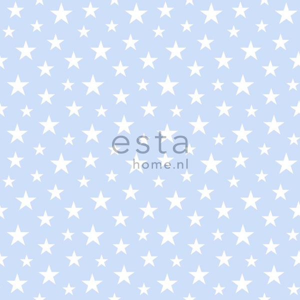 ESTAhome Tapete kleine Sterne Hellblau - 53 cm x 10.05 m - 138729