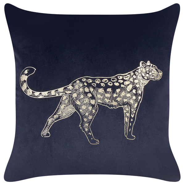 Dekokissen 2er Set MARULA Samtstoff 45 x 45 cm Schwarz Tiermuster
