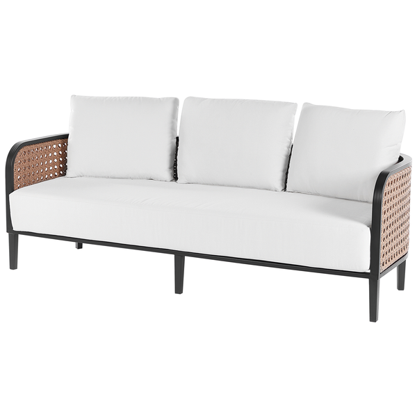 Lounge Set mit Tisch 3-Sitzer MONTEFALCO Metall Weiß