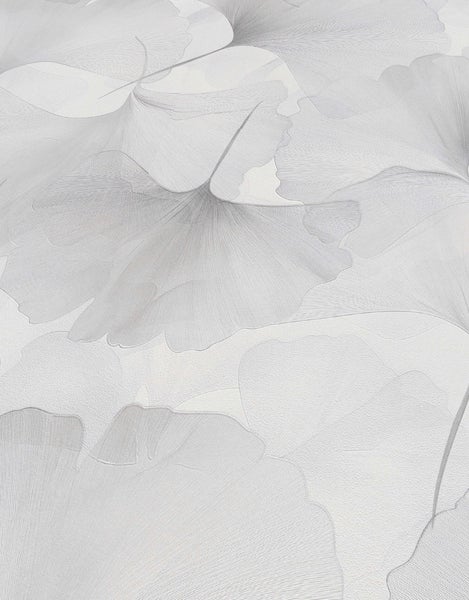 Erismann Tapete Ginkgoblätter Silber - 53 cm x 10.05 m - 662394