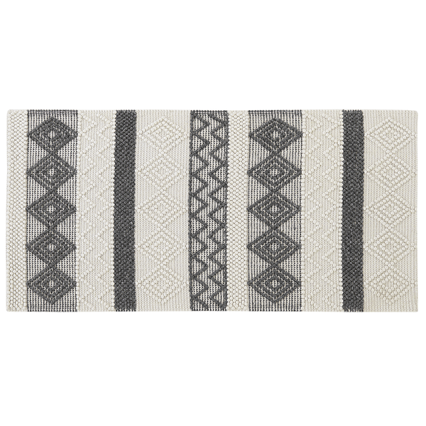 Teppich DAVUTLAR Hellbeige 80 x 150 cm Wolle